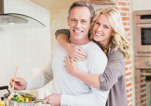 Smiling man and woman