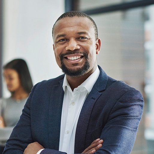 Smiling older man in business suit